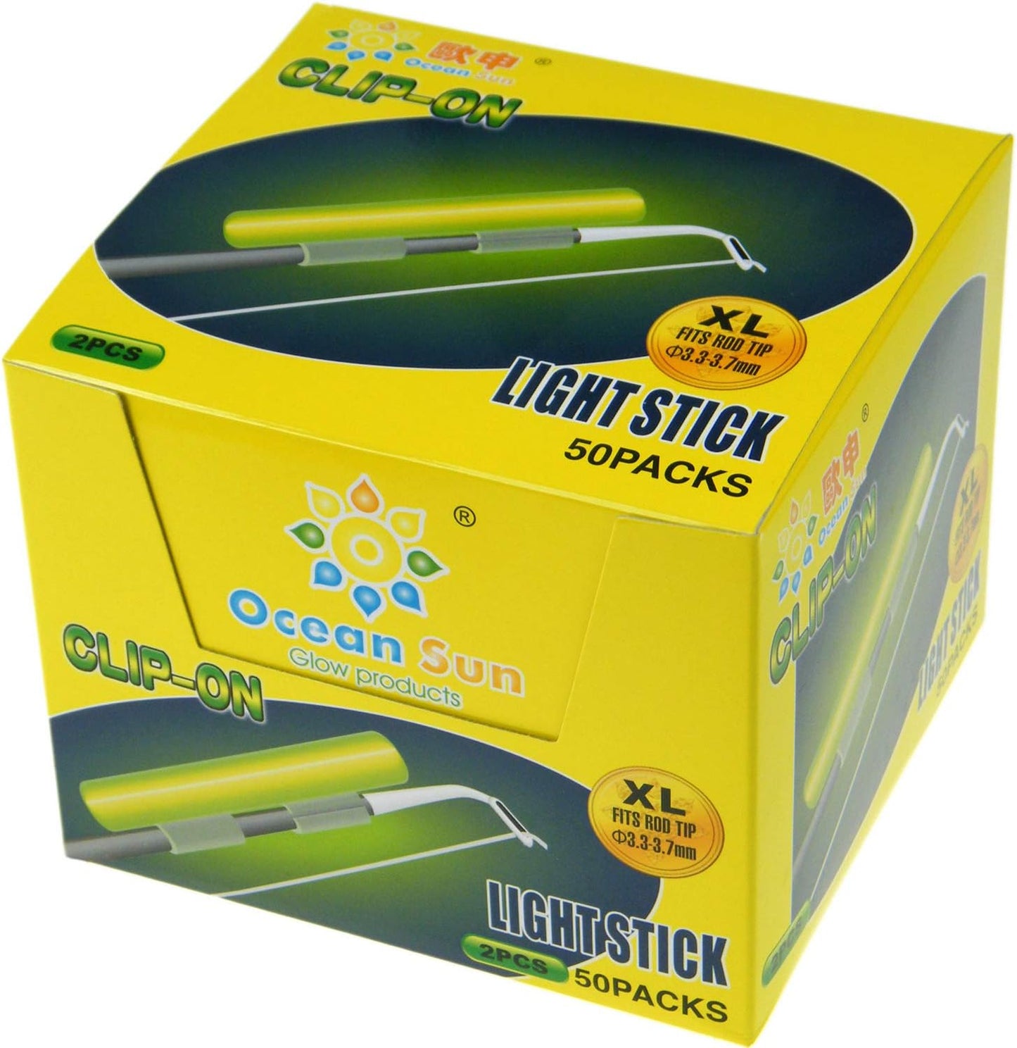 THKFISH Fishing Glow Sticks Rod Tip Glow Sticks Fishing Rod Floats Glow Stick Fishing Rod Night Fishing Light Fishing Green Fluorescent Light 100pcs(50bags) #M #L #XL