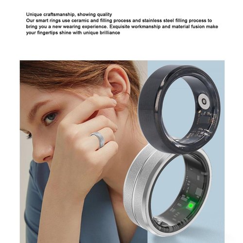 Depisuta Smart Ring Health, IP68 Bluetooth Smart Health Ring Fitness Sleep, 7 Days Battery Life Rechargeable Fitness Rings Pedometer for Men Women