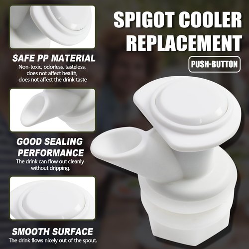 Bonsicoky 3 Pack Push Button Water Spigot - Cooler Spigot Replacement Water Spigot - Plastic Water Jug Spigot Compatible with Igloo 2-10 Gallon Water Coolers - BPA Free