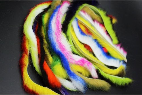 10 Colors Double Color Rabbit Zonker Strips 5/32" 4mm Width Steelhead Bass Streamers Fly Tying Materials