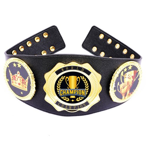 Championship Belt - Football Baseball Softball Soccer Basketball Esports Fantasy Sports Hockey Wrestling Boxing High School College Class Tournament or League Winner Youth Champion Belt