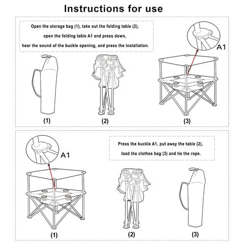 ZXFODX Folding Camping Table,Beach Tables for Sand Foldable,Camp Table,Comes with 4 Cup Holders and Storage Bags,Quick Unfolding and Folding，Suitable for Camping