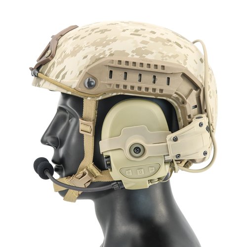 HEARFALCOM TAC700 Tactical Headset Hearing Protection Electronic Shooting Hunting Headset with U94 V2 PTT Adapter for uv5r Walkie Talkies (DE)