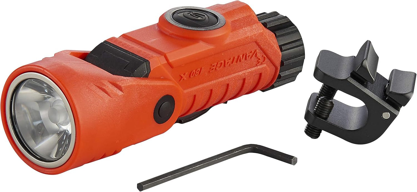 Streamlight 88913 Vantage 180 X USB Helmet Mounted and Right Angle Firefighter Flashlight with Helmet Bracket, Black