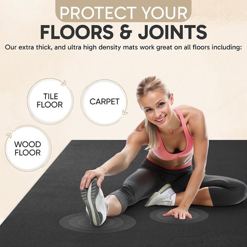 Gorilla Mats Premium Extra Thick Large Exercise Mat – 7' x 4' x 8mm Ultra Durable, Non-Slip, Workout Mat for Instant Home Gym Flooring – Works Great on Any Floor or Carpet – Use With or Without Shoes