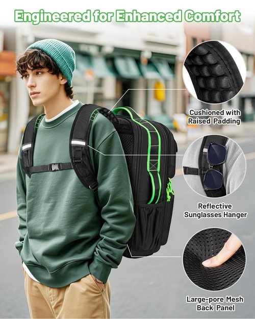 MATEIN Heavy Duty Backpack for Men, 17 Inch College Laptop Backpack with Multiple Organized Pockets, Water Resistant TSA Large Computer Teacher Bag with Shoe Compartment for Work Travel