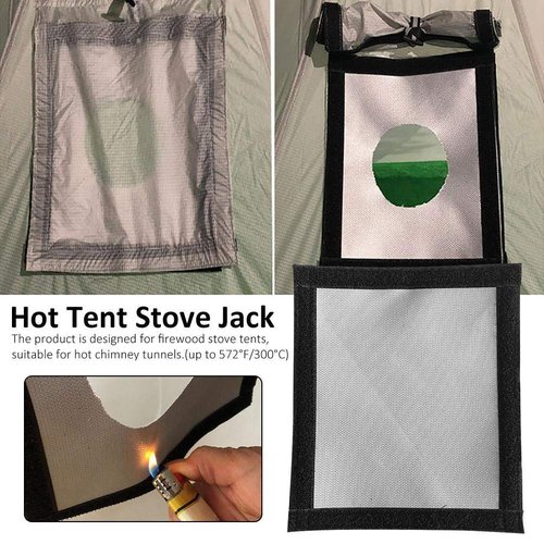 ILLITAN HotTent Stove Jack 9 X 7.8 Inch Flame-Retardant Firewood Stove Furnace Pipe Fireproof Anti-Scald
