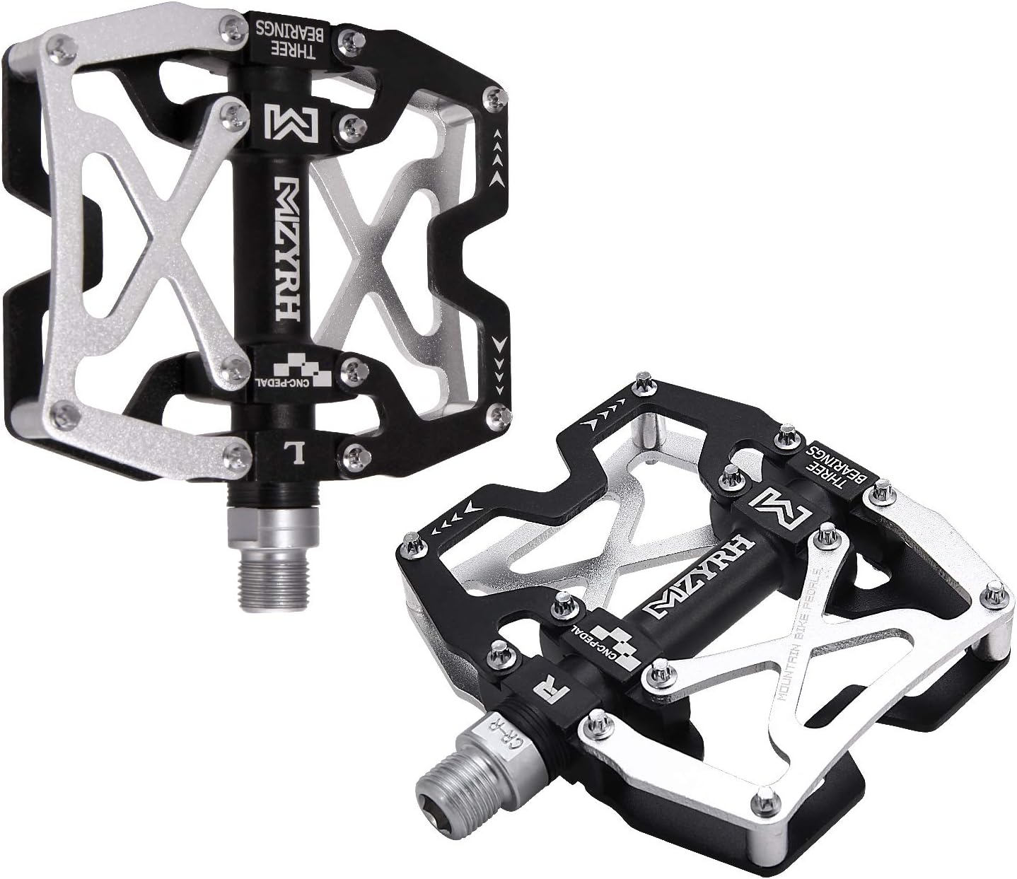 Mountain Bike Pedals, Ultra Strong Colorful CNC Machined 9/16" Cycling Sealed 3 Bearing Pedals