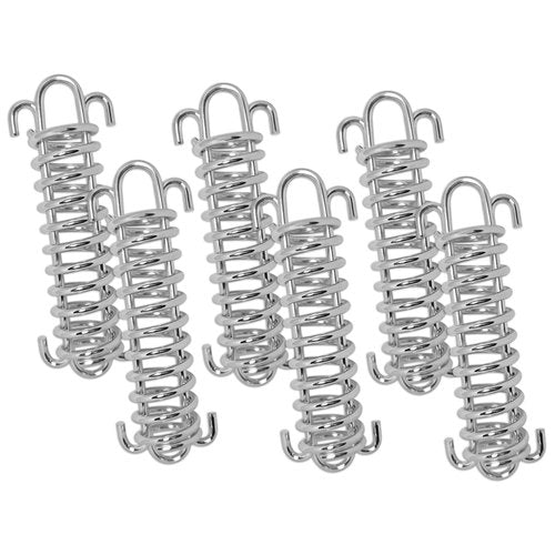 YEUNAS Camping Tent Spring, Stainless Steel Rope Tensioner Awning Fixed Hook Buckle, Portable Camping Tent Fixed Buckle, Outdoor Camping Spring Buckle (6 Pack)