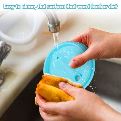 Mity rain 2PCS Silicone Tumbler Flip Straw Lid for Stanley Cup 40OZ, Spill Proof Lid Compatible with Stanley Quencher Flip Straw Lids for Replacement (Blue)