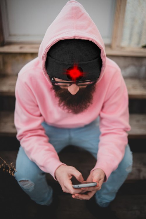ATNKE LED Lighted Beanie Hat,USB Rechargeable 8 LED Red Glow Flashing Alarm Running Headlamp Cap Gifts for Men and Women/#Black
