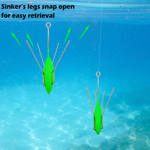Aollerfilery 5 PCS Sputnik Sinker Fishing Weights - Heavy-Duty Long Tail Spider Sinkers for Saltwater Surf Casting, Catfishing, and Beach Adventures in Ocean Sea Sand (5,Ounces)