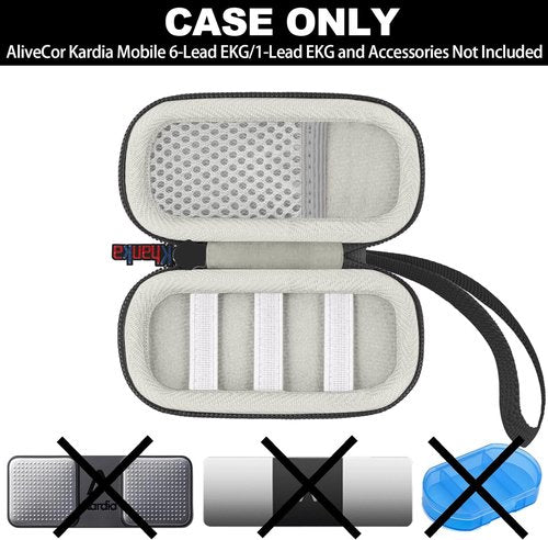 khanka Hard Case for AliveCor KardiaMobile ECG Monitor, Fits KardiaMobile 6L/6L Max, 6-Lead Personal EKG Device, Portable Heart Monitor Storage Case（Gray）