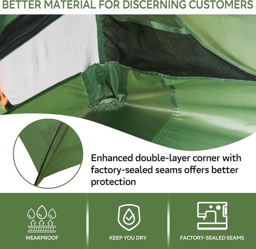 Clostnature Polaris Lightweight Backpacking Tent - 1/1.5/2/3/4/6 Person Ultralight Waterproof Camping Tent, 3 Season Large Size Easy Setup Tent for Family, Outdoor, Hiking and Mountaineering