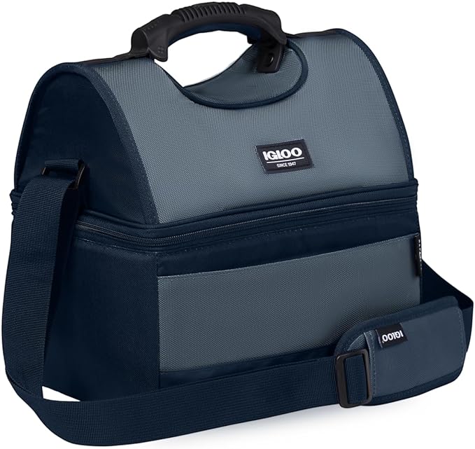 Soft Cooler Gripper Evergreen Eco Lunch Bag, 16-Can Dual Compartment Lunch Cooler, Insulated Lunch Box, Soft Sided Cooler Bag
