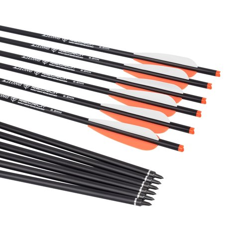 YLS Crossbow Bolts 20 Inch Carbon with Hunting Broadheads 6 Pack Crossbow Arrows for Hunting Outdoor Target Practice Orange