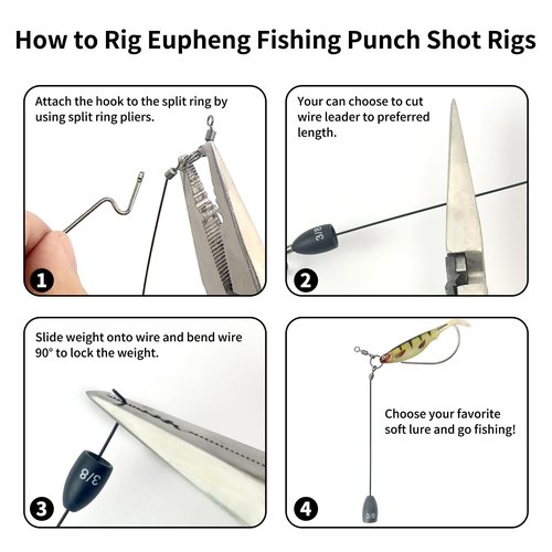 Tokyo Style Punch Shot Making Accessories - Drop Shot Punch Rig Kit Including Tungsten Weights, EWG Hooks and Swivels for Bass Fishing