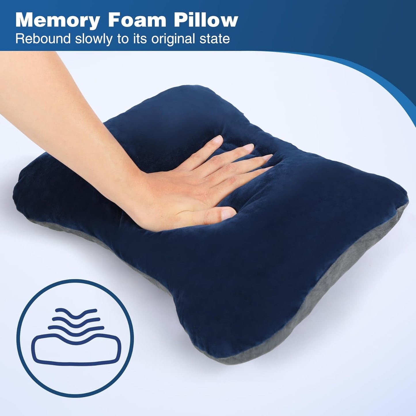 REDCAMP Small Camping Pillow Lightweight and Compressible, Flannel Travel Pillow with Removable Pillow Cover, 2 Pack