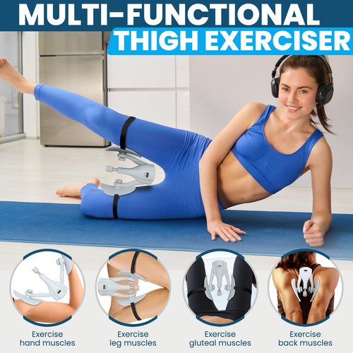 Thigh Exercise ,0-44LB Adjustable Pelvic Floor Trainer Toner, Inner Thigh Exerciser 4 Fixed Straps for Pelvic Floor Muscle Repair, Thigh Workout Equipment