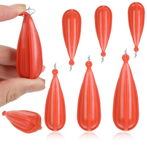 6 PCS Fishing Practice Plugs 6 Sizes Bait Casting Practice Plug Soft PVC Bait Casting Plug Practice Plugs Weight Casting Plug for Kids Improving Casting Skills Orange