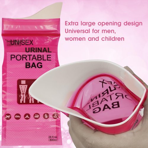 Landhood Disposable Urine Bags with Absorbent Pad in Portable Urinal Pee Bags Resealable Unisex for Traffic Jam Travelling On-The-go 12 Pack