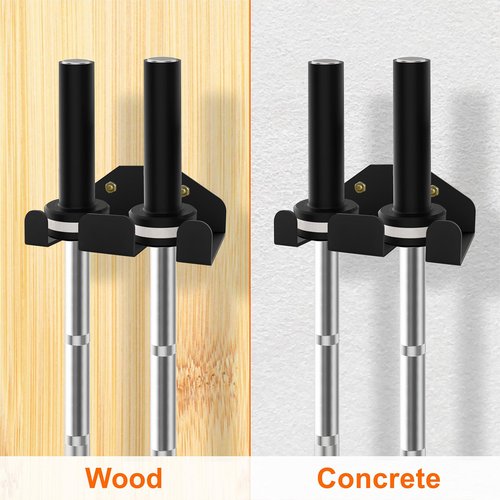 YZZHAJ Olympic Barbell Hanger,Garage Gym Bar Wall Rack,Vertical Barbell Mount Rack,Double Barbell Holder Wall Mount,Space Saving Commercial or Home Gym Accessory,Holds 33mm Bar (2 hook black)