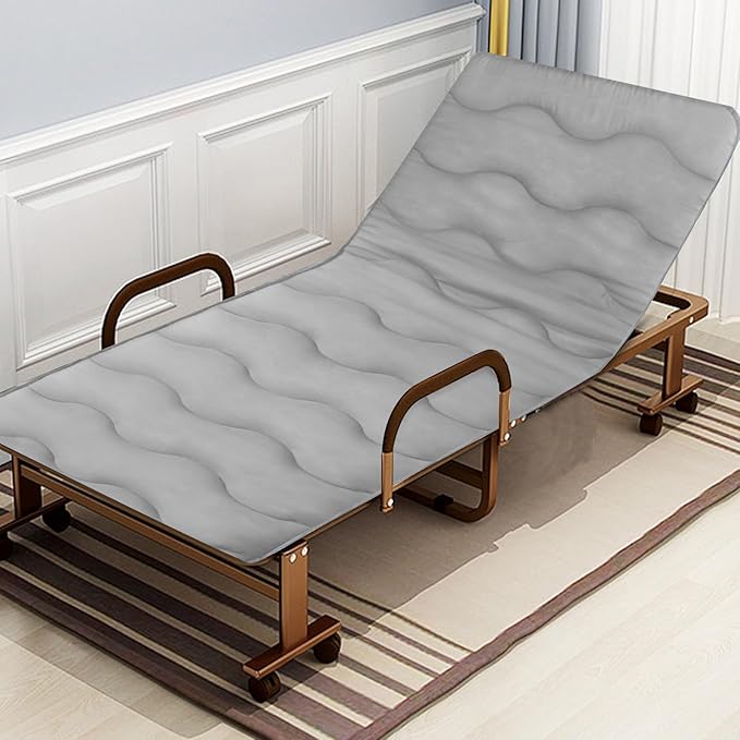 Cot Mattress Pad, 30"x75" Quilted Foam Camping Cot Mattress Topper with Anti-Slip Bottom, Breathable & Comfortable Cot Pads for Camping/Rv Bunk/Narrow Twin Beds, Sleeping Cot Mattress Pad Only