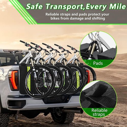 Upgraded Sponge Cushion Tailgate Bike Pad, Truck Tailgate Pad for Mountain Bikes, Transparent Window for Reversing Camera Tailgate Bike Pads for Trucks, Truck Bike Tailgate Covers for BMX Bikes