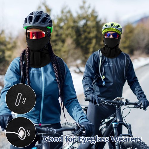 Eurzom 3 Pcs Winter Balaclava for Men Women Moveable Ski Face Mask with Reflective Stripe Windproof Thermal Scarf Mask(Black)