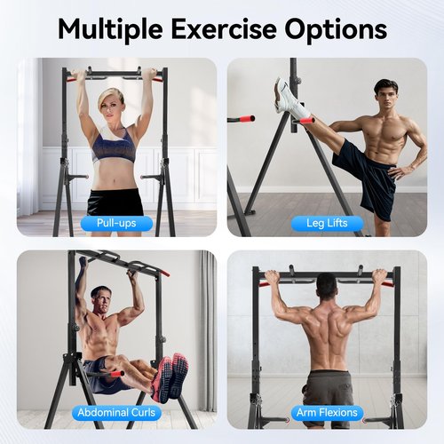Pull Up Bar, Triangular Pull Up Station with Thickened Pipe Multifunction Adjustable Height Bar Freestanding for Home Gym (Max. Load: 200kg/440.92lbs)
