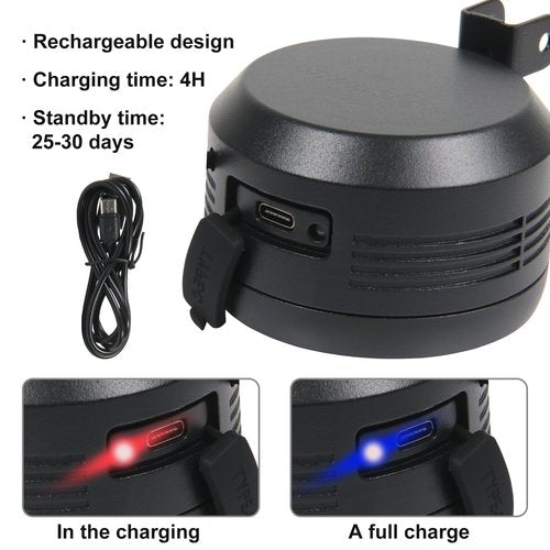 Waterproof Bike Alarm Horn with Remote Control - Eco-Friendly, USB Rechargeable, Powersports Anti-Theft Alarm with Vibration Sensor for e-Bike, MTB, Dirt Bikes, Scooters & Motorcycles