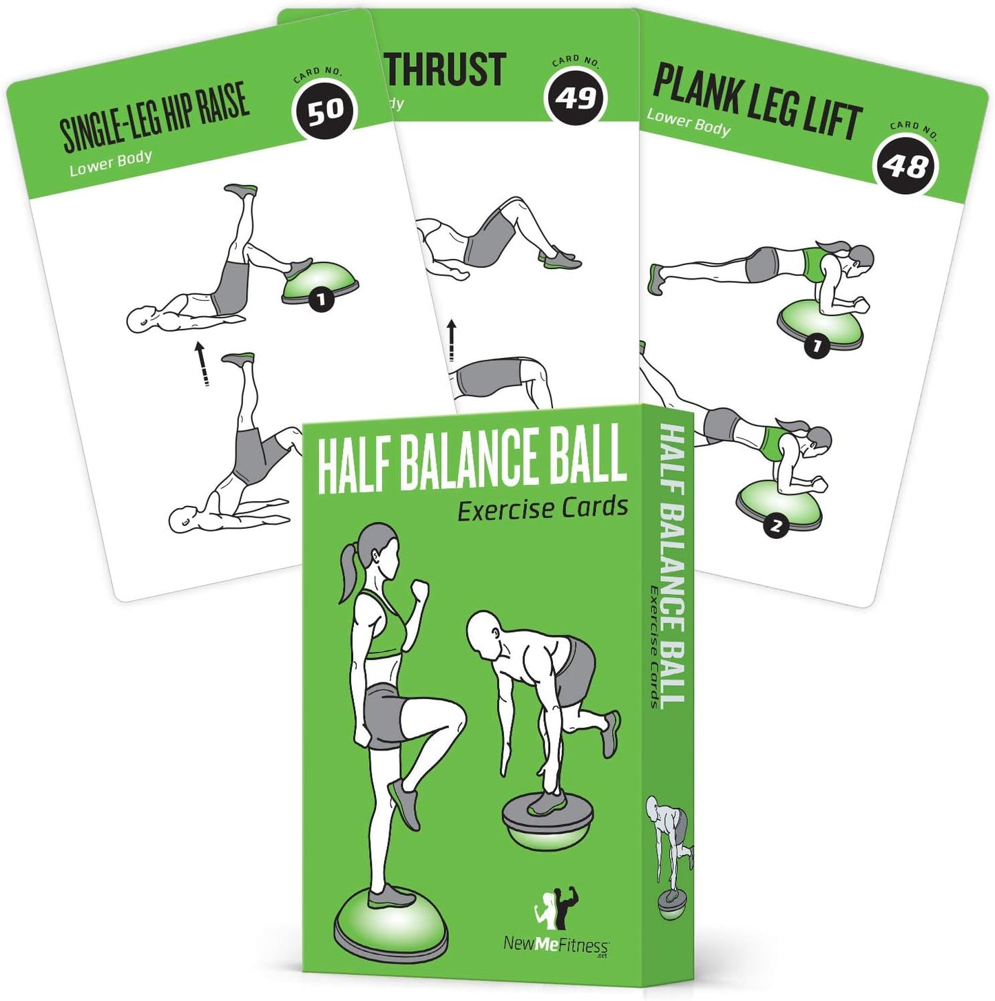 NewMe Fitness Yoga Pose Workout Cards, Instructional Fitness Deck for Women & Men, Beginner Fitness Guide to Training Exercises at Home or Gym