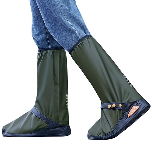 Rain Shoe Covers Waterproof Rain Boot Shoe Cover for Men and Women (Green, XXL)