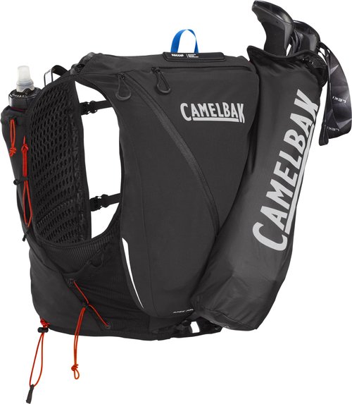 CamelBak Apex Pro Run Endrance Racing Vest with RECCO Technology - Soft Flask Hydration and Trekking Pole Quiver - Black, X-Small