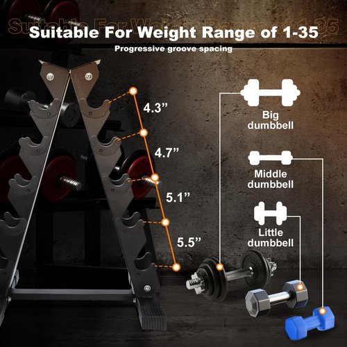 Dumbbell Rack Stand Only, Weight Rack for Dumbbells Compact A-Frame Home Gym Space Saver(Compact)