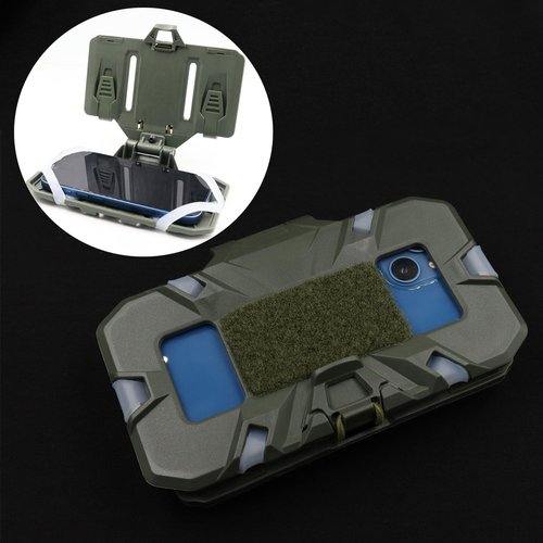 LThyzszb Tactical Plate Carrier Phone Mount Airsoft Vest Phone Holder Universal Phone Chest Mount for Screen Size 4.7"-6.7" (Army Green)