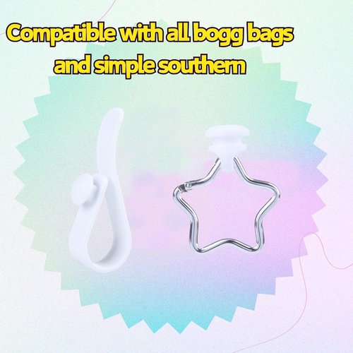 LIGHUFEIC Key Holder Set Accessories for Bogg Bag,Star-Shaped Keychain, Insert Charm Carabiner Keychain Compatible with Bogg Bag Beach Tote Bag- Finding Your Keys Quickly(White)