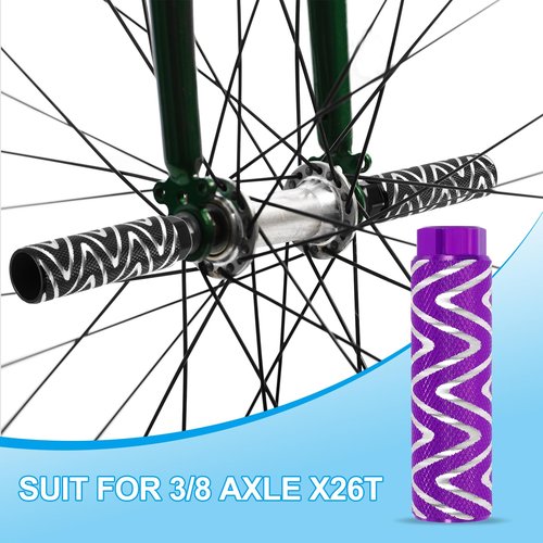 PATIKIL Aluminum Alloy S-Shape Bike Pegs Fit 3/8 inch Axles, 4 Pack Anti-Skid Lead Foot Bicycle Pegs Back Seat Stands for BMX Mountain Bike Cycling Rear Stunt Pegs, Purple