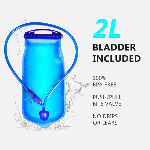 Hydration Backpack with 2L Water Bladder, Water Bottle Backpack for Women&Men,5 oz Ultra Lightweight Water Backpack for Running Cycling Hiking Camping