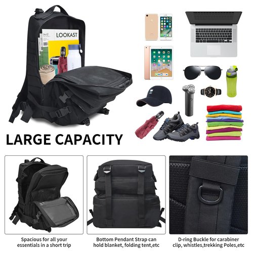 ILLINOS Tactical Backpack For Men Camping Rainproof 47L, Suitable For Mountaineering, Outdoor Travel Military Tactical Backpack,3-Day Assault Military Backpack，Men's And Women's Rucksack