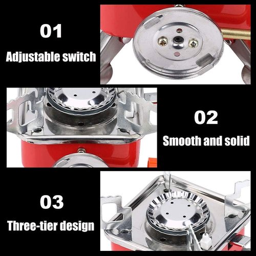 Camping Stove TOPINCN Portable Mini Outdoor Folding Metal Camping Gas Stove Windproof Furnace Backpacking Hiking