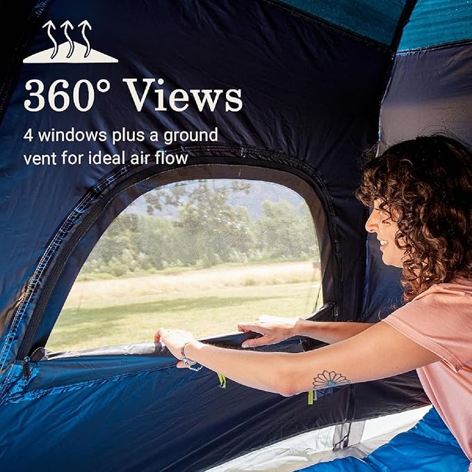 3/4 Person/6 Person Camping Tent Fast Cabin Tent with Instant Setup Tent, Weatherproof Tent Easy Quick Set Up & Pop Up in 60 Seconds with Rainfly Backpack for Family Camping,Upgraded Ventilation