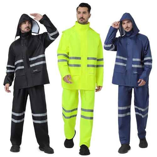 Waterproof Rain Suits, Rain Gear for Men Women Outdoor Rainwear Fishing Rain Jacket and Rain Pants(Yellow,X-Large)