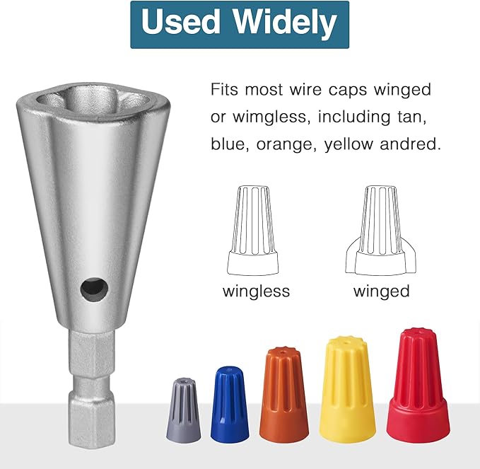 Wire Nut Twister,with 2pcs Bit Holders 1/4" Socket,Hex Shank Screwdriver Bit Holder,Wire Twisting Tool,Wire Nut Twister for Electrical Power Drill,Wire Twister for Quick Twisting Cable