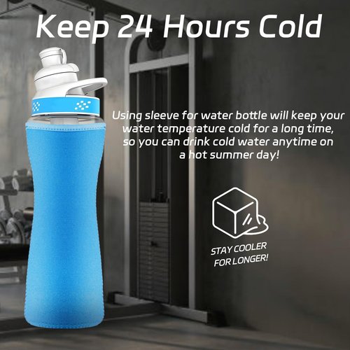 Sleeve for Cirkul Water Bottle 2Pcs, 22oz Water Bottle Sleeve for Cirkul Plastic and Stainless Steel Bottle Neoprene Insulated Water Bottle Cover for Retaining Temperature - Blue