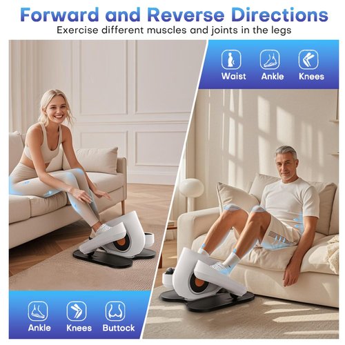 HJDFGSS Under Desk Elliptical Machine, Electric Ellipse Leg Exerciser as Seen on Tv for Seniors with 10 Adjustable,Pedal Exerciser,Exercise Equipment for Home (White)