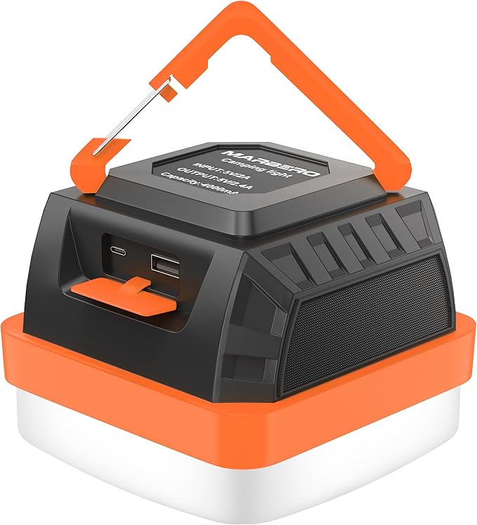 MARBERO 248LM Camping Lantern, LED Portable Lantern Tent Light, Emergency Power Bank, Survival Kits, Operated Lamp, for Camping, Power Outages, Hurricane, Hiking, Orange