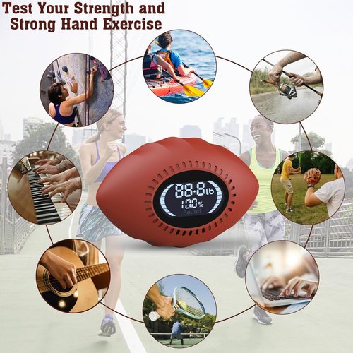 DIOTUSS Grip Strength Tester, Digital Grip Strength Trainer with Cheer Sound, Progress Bars, Up to 220lbs Hand Gripper Strengthener, Forearm Strengthener, Fitness Toy, Stress Balls for Adults Kids