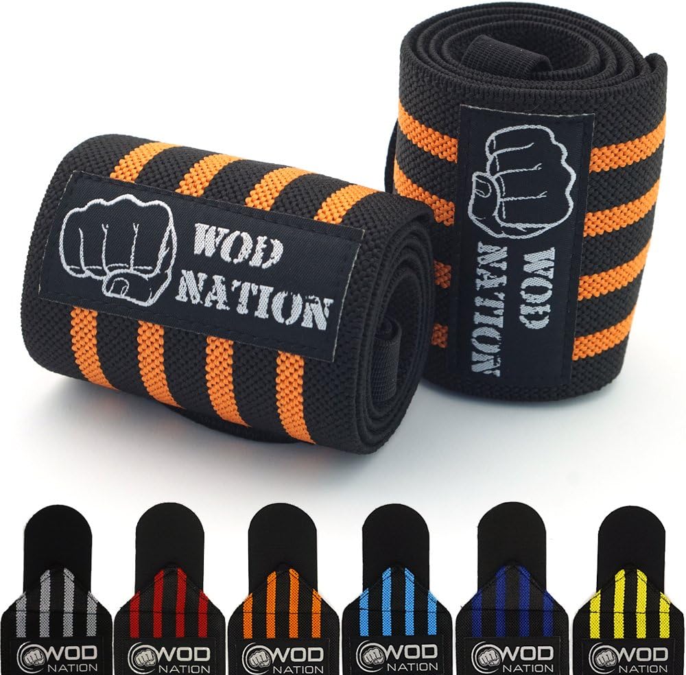 WOD Nation Wrist Wraps for Weightlifting & Strength Training – Professional Gym Straps w/Thumb Loop for Men & Women