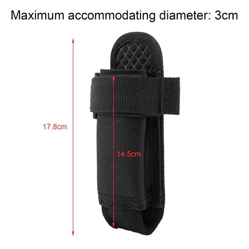 Open Top Flashlight Holder,Tactical Flashlight Pouch Holster,Heavy Duty Oxford Flashlight Holster Molle Tactical Torch Carry Case Belt Clip Strap for Police Law Enforcement (Tall(Height: 7"))